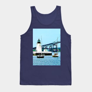 Newport RI -  Lighthouse Bridge and Boats Tank Top